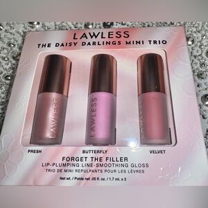 NIB Lawless Mini Forget The Filler Daisy Darlings Lip Plumping Gloss Trio